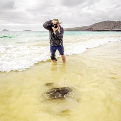 Lee Hoy photographs a sting ray during a trip to the Galapagos Islands. Photo courtesy of Lee Hoy