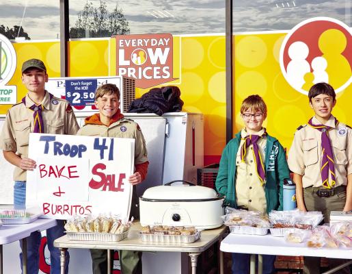 Alpine Boy Scout Troop #41 held a bake sale in front of Family Dollar this past Saturday to raise money for summer camp. Photo by Kara Gerbert