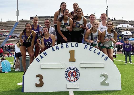 The Alpine Lady Bucks 4x100 meter relay team placed third this past weekend in San Angelo at the 65th annual San Angelo Relays with a time of 50.24 seconds. This team was made up of Kylie Maroney, Valeria Crespo, Mia Morris, and Novah Carrasco. Photo by Ali Maroney