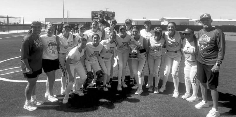 The Lady Bucks won the bi-district challenge against the Brownfield Cubs on Saturday. The Alpine team won both games in the Saturday doubleheader which followed and rebounded from Friday’s loss. Courtesy photo