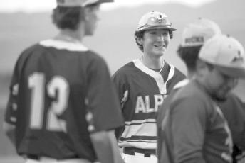 Senior Alpine Buck Jace Canaba is all smiles as he chats with his teammates. Photo by Annika Canaba-AMC Photography