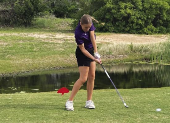 Evelyn Smith goes for birdie during the regional tournament in Abilene last week. Courtesy photo