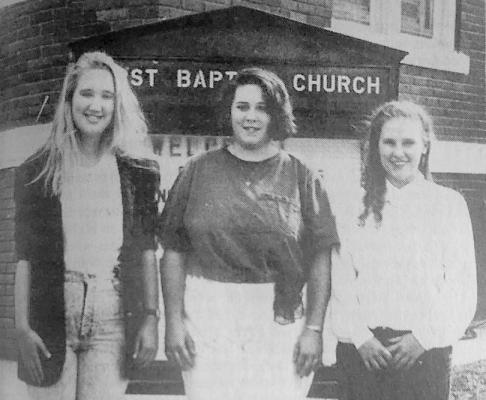 May 2, 1991 Shannon Oitker, Carol Ballew, and Carry Yadon were chosen to represent First Baptist Church of Alpine in the all-state Baptist band and choir.