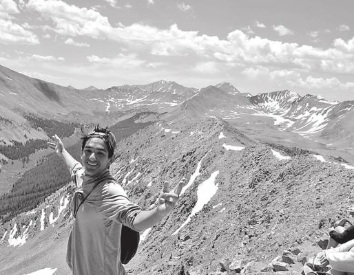 Marfa Young Life member John Aguero delights in God’s splendor atop Chrysolite Mountain in Colorado in 2019. Courtesy photo
